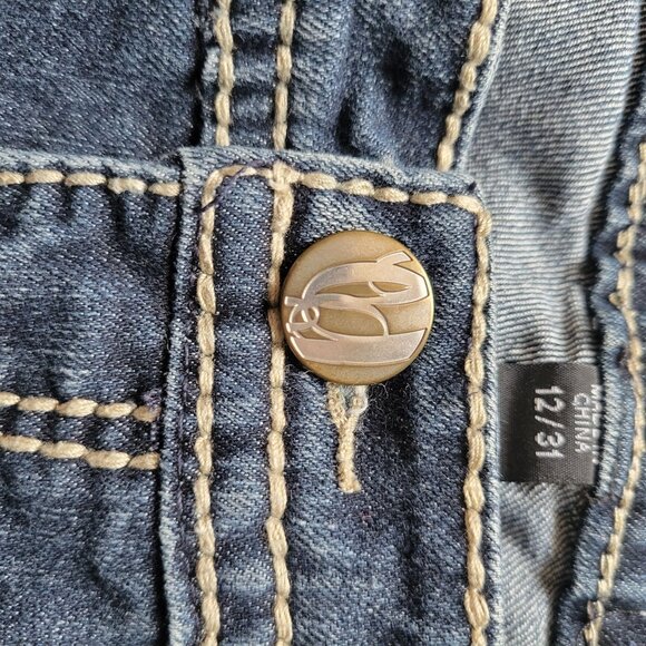 Nine West Womens Jeans 12/31 Dark Wash Denim Embroidered Back Pocket Straight Le - Picture 7 of 8